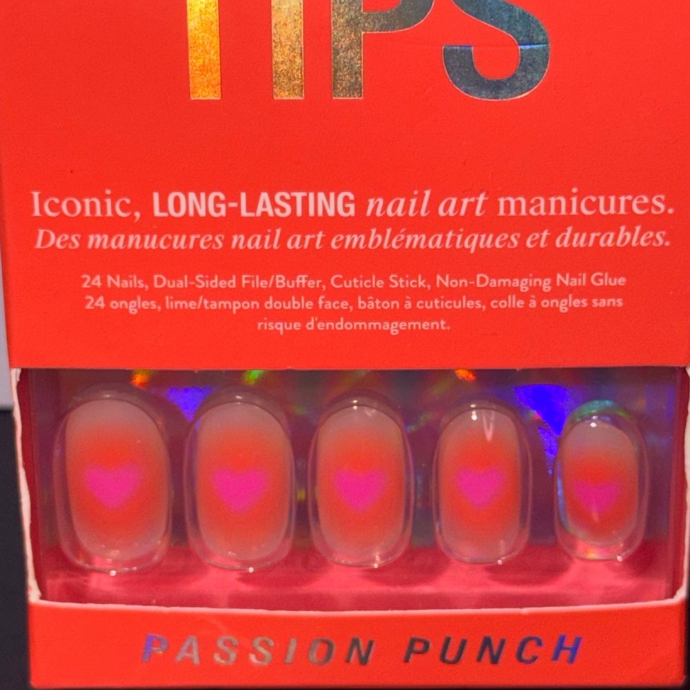 Chillhouse Chill Tips Passion Punch Press On Nails Aura Heart 24ct Kit NEW